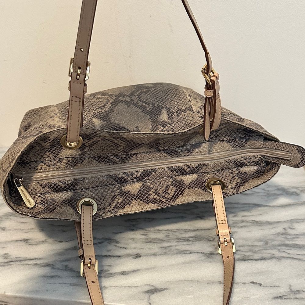 Michael Kors Python snake print gray leather tote… - image 12